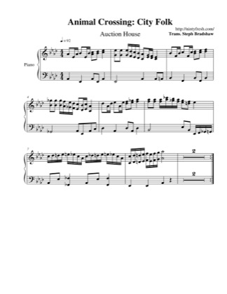 Free Pdf Download Of Auction House Piano Sheet Music