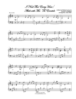 Free Pdf Download Of I Need Thee Every Hour/Abide With Me, Tis Eventide Piano Sheet