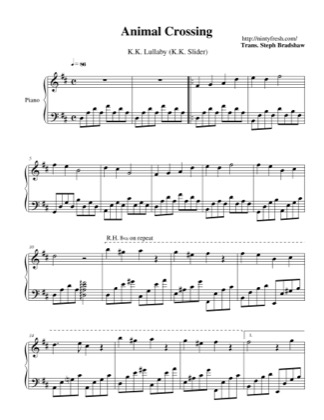 Free Pdf Download Of K.K. Lullaby (K.K. Slider) Piano Sheet Music By Animal Crossing