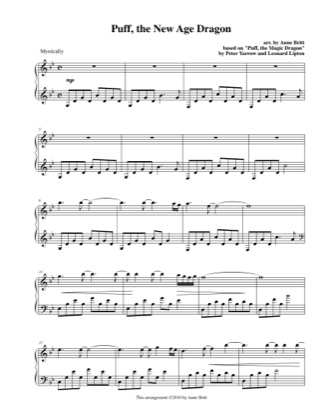 Free Pdf Download Of Puff, The New Age Dragon Piano Sheet