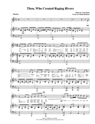 Free Pdf Download Of Thou, Who Created Raging Rivers Piano Sheet