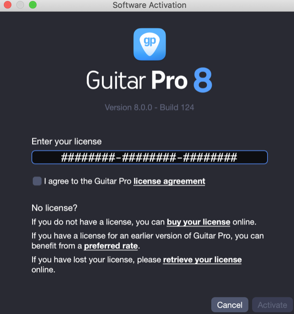 Guitar Pro 8 activation
