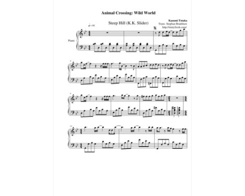 Free Pdf Download Of Steep Hill (K.K. Slider) Piano Sheet Music