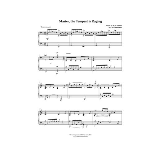 Free Pdf Download Of Master, The Tempest Is Raging Piano Sheet Music