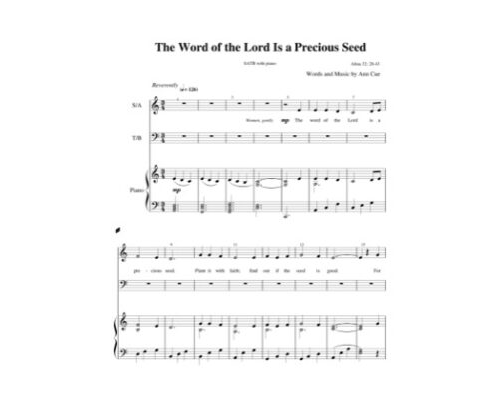 Free Pdf Download Of The Word Of The Lord Is A Precious Seed Piano Sheet