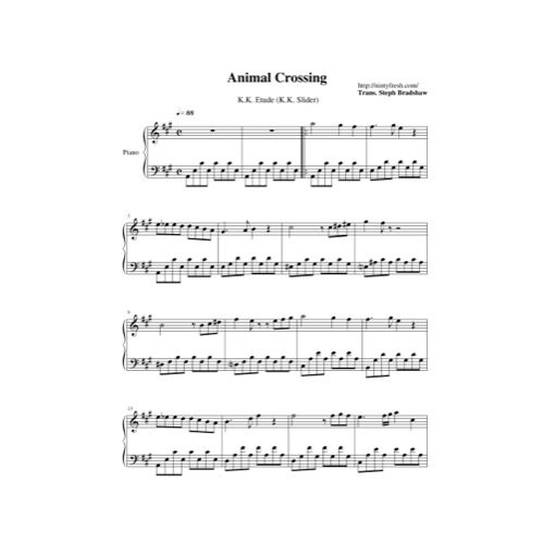 Free Pdf Download Of K.K. Etude (K.K. Slider) Piano Sheet