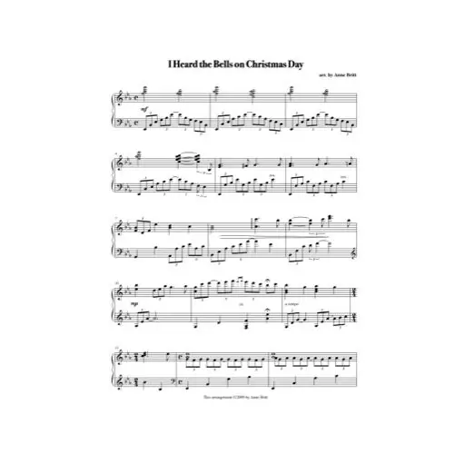Free Pdf Download Of I Heard The Bells On Christmas Day Piano Sheet