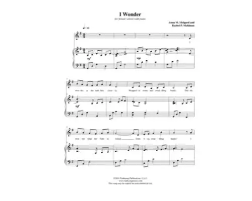 Free Pdf Download Of I Wonder Piano Sheet Music