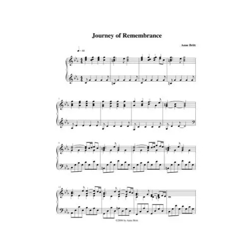 Free Pdf Download Of Journey Of Remembrance Piano Sheet Music
