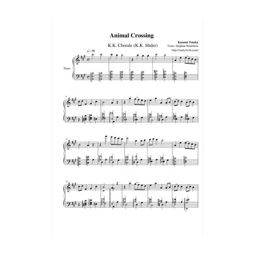 Free Pdf Download Of K.K. Chorale (K.K. Slider) Piano Sheet Music
