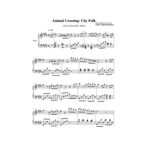 Free Pdf Download Of K.K. Sonata (K.K. Slider) Piano Sheet Music