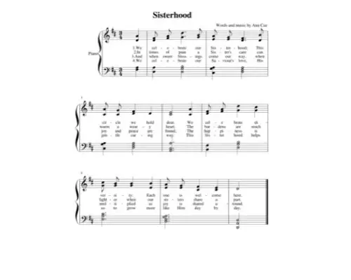 Free Pdf Download Of Sisterhood Piano Sheet Music