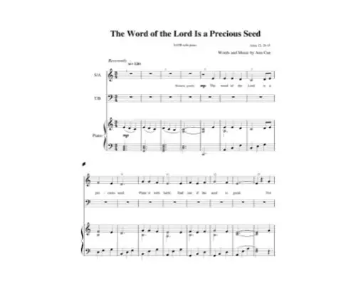 Free Pdf Download Of The Word Of The Lord Is A Precious Seed Piano Sheet