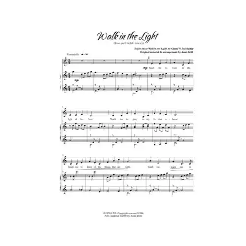 Free Pdf Download Of Walk In The Light Piano Sheet Music