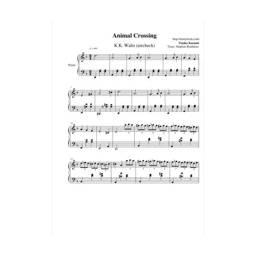 K.K. WALTZ (AIRCHECK) SHEET MUSIC BY ANIMAL CROSSING