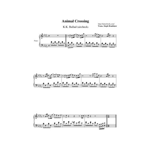 Free Pdf Download Of K.K. Ballad (Aircheck) Piano Sheet Music